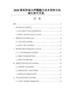 2026葡萄種植大戶勞動力成本控制與機械化替代方案