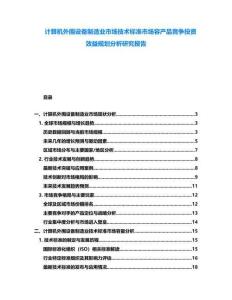 計算機(jī)外圍設(shè)備制造業(yè)市場技術(shù)標(biāo)準(zhǔn)市場容產(chǎn)品競爭投資效益規(guī)劃分析研究報告