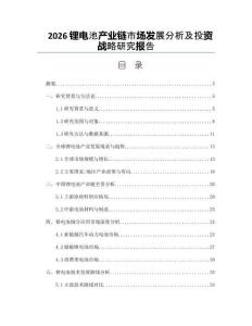 2026鋰電池產(chǎn)業(yè)鏈?zhǔn)袌霭l(fā)展分析及投資戰(zhàn)略研究報(bào)告