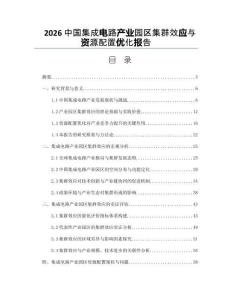 2026中國集成電路產(chǎn)業(yè)園區(qū)集群效應(yīng)與資源配置優(yōu)化報(bào)告