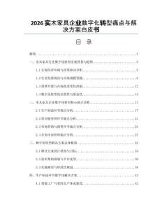 2026實木家具企業數字化轉型痛點與解決方案白皮書