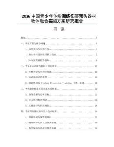 2026中國青少年體能訓(xùn)練傷害預(yù)防器材教體融合實施方案研究報告