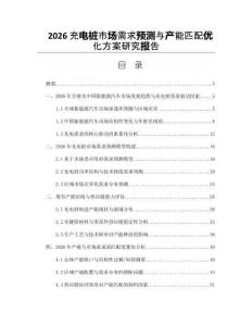 2026充電樁市場需求預測與產能匹配優化方案研究報告