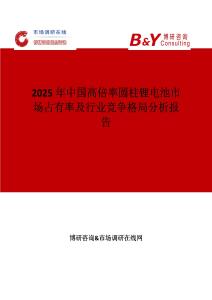 2025年中国高倍率圆柱锂电池市场占有率及行业竞争格局分析报告