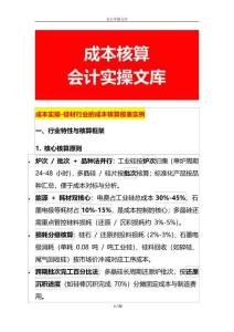 成本实操-硅材行业的成本核算报表实例