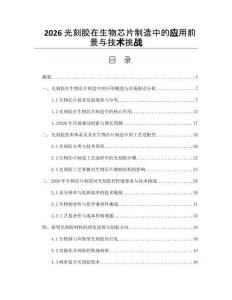 2026光刻胶在生物芯片制造中的应用前景与技术挑战