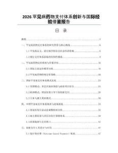 2026罕见病药物支付体系创新与国际经验借鉴报告