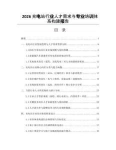 2026充電站行業人才需求與專業培訓體系構建報告