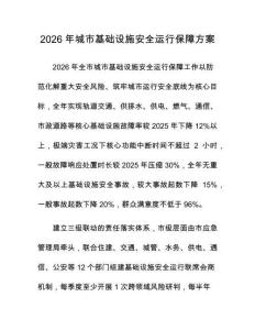 2026年城市基础设施安全运行保障方案