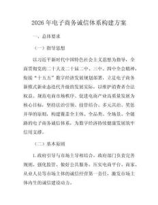 2026年电子商务诚信体系构建方案