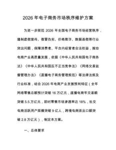 2026年电子商务市场秩序维护方案