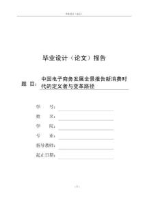 中国电子商务发展全景报告新消费时代的定义者与变革路径