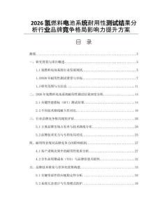 2026氫燃料電池系統耐用性測試結果分析行業品牌競爭格局影響力提升方案