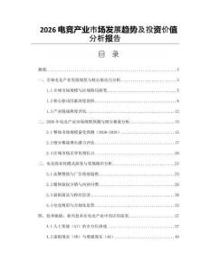 2026電競產業市場發展趨勢及投資價值分析報告