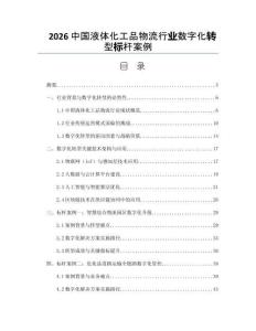 2026中国液体化工品物流行业数字化转型标杆案例