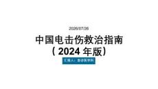 中国电击伤救治指南（2024年版）