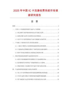 2025年中国IC卡洗澡收费系统市场调查研究报告