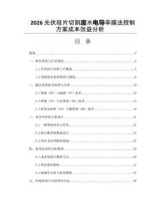 2026光伏硅片切割废水电导率膜法控制方案成本效益分析