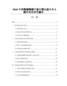 2026中国电线电缆行业外资企业与本土竞争格局研究报告