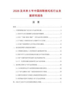 2026及未来5年中国四联梳毛机行业发展研究报告