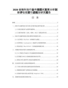 2026金融科技行業(yè)市場(chǎng)現(xiàn)狀發(fā)展分析創(chuàng)新評(píng)估投資引進(jìn)規(guī)劃研究報(bào)告