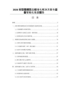 2026餐饮现调饮品标准化解决方案与设备智能化改造报告