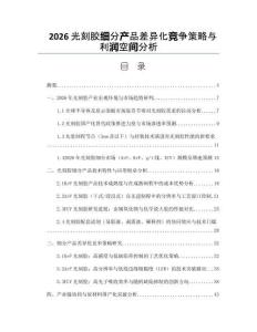 2026光刻胶细分产品差异化竞争策略与利润空间分析