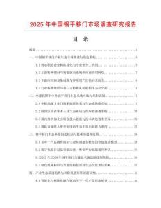 2025年中国钢平移门市场调查研究报告
