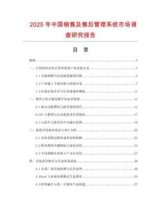 2025年中国销售及售后管理系统市场调查研究报告