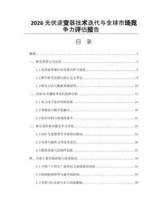 2026光伏逆变器技术迭代与全球市场竞争力评估报告