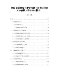 2026能源勘探开发业市场分析现状供需及投资规划评估研究报告
