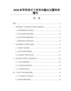 2026新零售模式下家具体验店运营策略报告