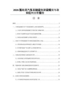 2026氢能源汽车基础设施建设规划与政策红利分析报告