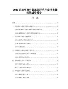 2026跨境电商行业政策环境与全球市场拓展战略报告