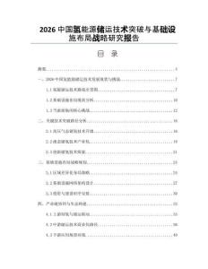 2026中国氢能源储运技术突破与基础设施布局战略研究报告