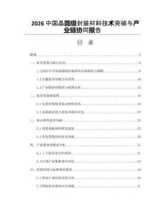 2026中国晶圆级封装材料技术突破与产业链协同报告