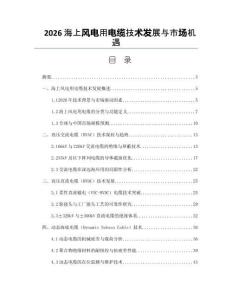 2026海上风电用电缆技术发展与市场机遇