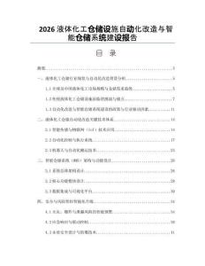 2026液体化工仓储设施自动化改造与智能仓储系统建设报告
