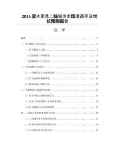 2026实木家具二线城市市场渗透率及增长预测报告