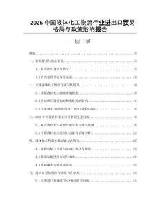 2026中国液体化工物流行业进出口贸易格局与政策影响报告