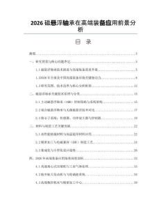 2026磁悬浮轴承在高端装备应用前景分析