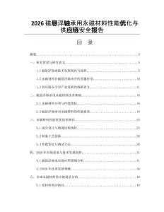 2026磁悬浮轴承用永磁材料性能优化与供应链安全报告