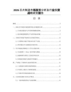 2026芯片制造市场发展分析及行业投资战略研究报告