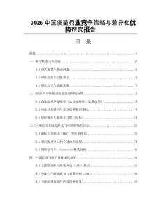 2026中国疫苗行业竞争策略与差异化优势研究报告