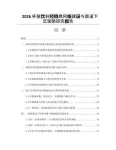 2026杯装饮料经销商网络建设与渠道下沉策略研究报告