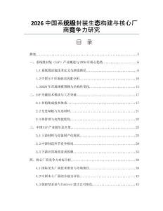 2026中国系统级封装生态构建与核心厂商竞争力研究