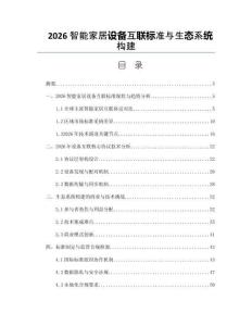 2026智能家居设备互联标准与生态系统构建