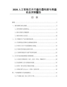 2026人工智能芯片行业生态构建与商业机会洞察报告