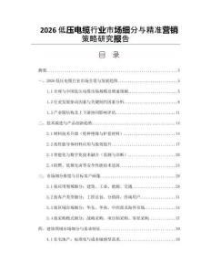 2026低压电缆行业市场细分与精准营销策略研究报告