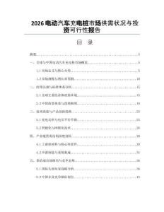 2026电动汽车充电桩市场供需状况与投资可行性报告